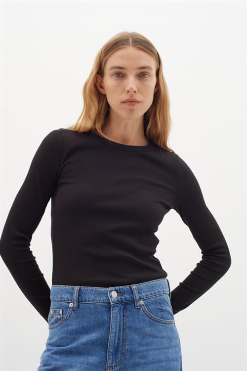 Se InWear Lolahiw Base LS Kvinde Black Langærmede T-shirts Tight Fit Str XS - hos Magasin ved Magasin