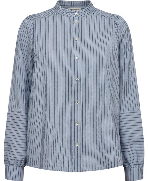 Lollys Laundry Linall Shirt LS Kvinde Blue Langærmede Skjorter Str L - hos Magasin