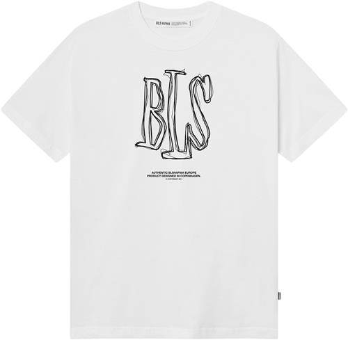 Se BLS Hafnia Handwritten Capital Tshirt Mand White Kortærmede T-shirts Regular Fit Str S - Bomuld hos Magasin ved Magasin