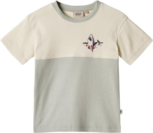 Wheat Tshirt Oliver Str 3 år / 98 cm - Sea Mist Kortærmede T-shirts Bomuld hos Magasin