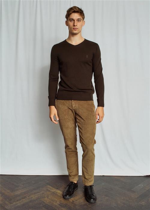 Se Bruun & Stengade BS Kenn Regular Fit Chinos Mand Taupe Chinos Str W31 / L32 - hos Magasin ved Magasin