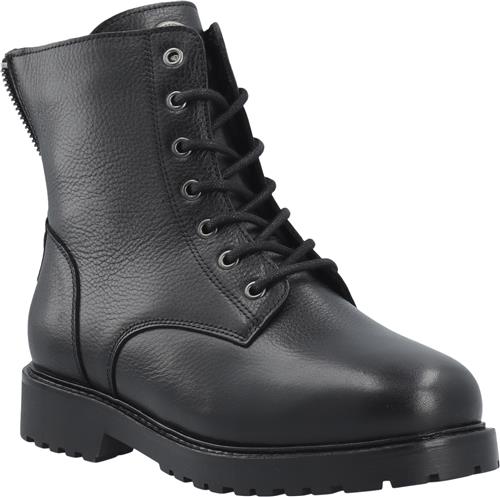 Cashott Casaya Lace Boot Warm Lining WR Leather Kvinde Black Vinterstøvler Str 38 - hos Magasin