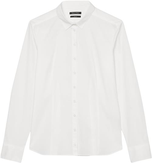 Marc O’Polo Blouse, Kent Collar, Long Sleeved, Kvinde White Langærmede Skjorter Str 40 - hos Magasin