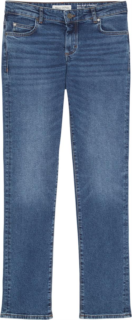 Se Marc O’Polo Denim Trouser, Straight fit, Regula Kvinde Authentic Mid Blue Wash Bukser Med Brede Ben Str 28 32 Denim - hos Magasin ved Magasin