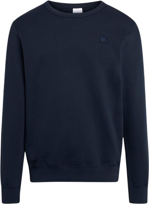 Se Knowledge Cotton Apparel Erik Basic Badge Sweat Gots/vegan Mand Blå Sweatshirts Str L - hos Magasin ved Magasin