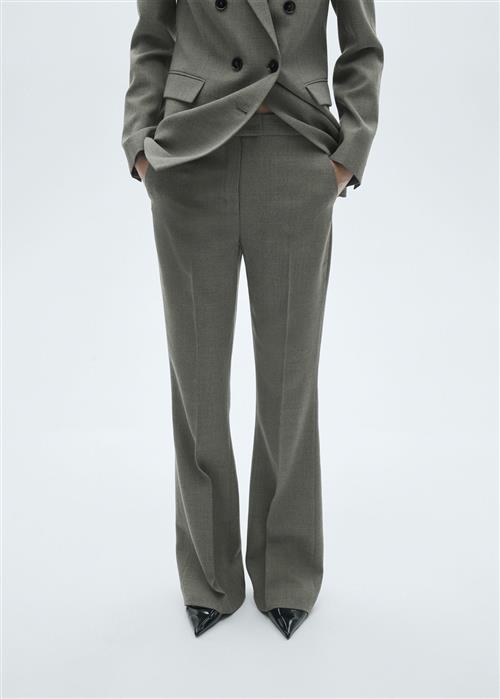 MANGO Flared Suit Trousers Kvinde Lt Pastel Grey Bukser Str 42 - hos Magasin