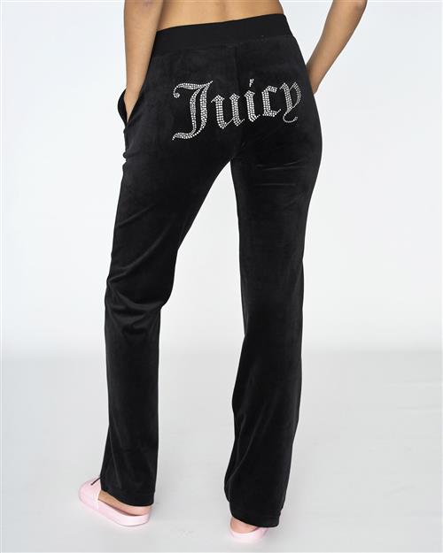 Juicy Couture Del Ray Diamante Track Pant Kvinde Black Sweatpants Str S - Velour hos Magasin