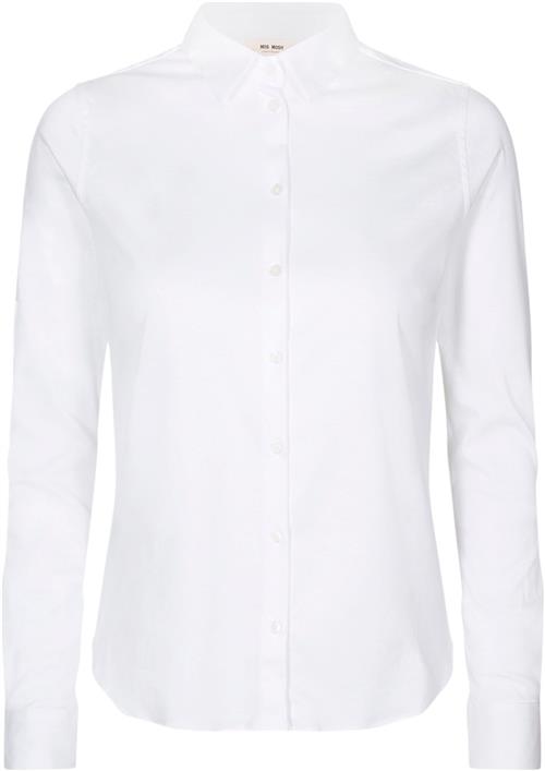 Mos Mosh Tina Jersey Shirt Kvinde White Langærmede Skjorter Str XL - hos Magasin