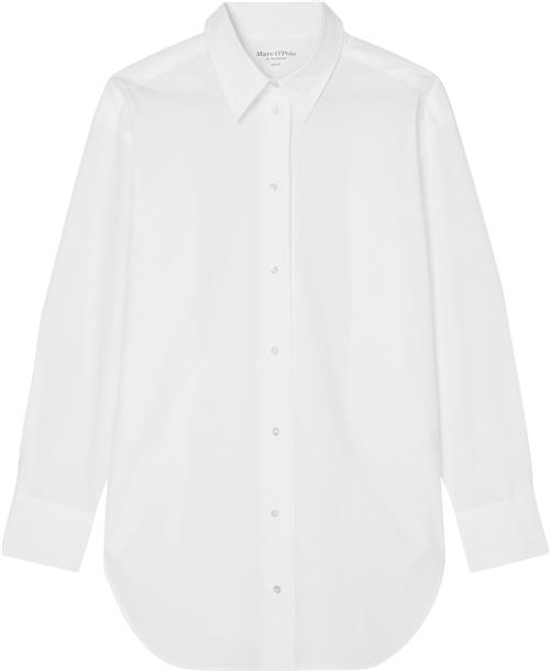 Se Marc O’Polo Longblouse, Kent Collar, Side Slits Kvinde White Langærmede Skjorter Str 36 - hos Magasin ved Magasin