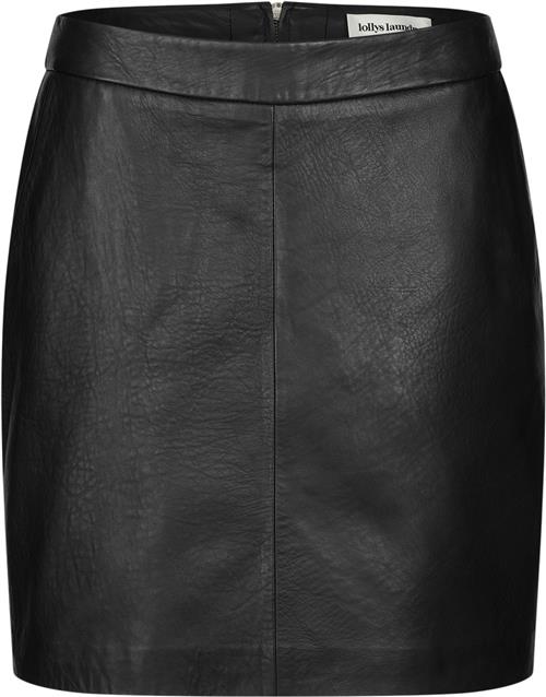 Lollys Laundry Aquall Short Leather Skirt Kvinde Black Korte Nederdele Straight Fit Str M - hos Magasin