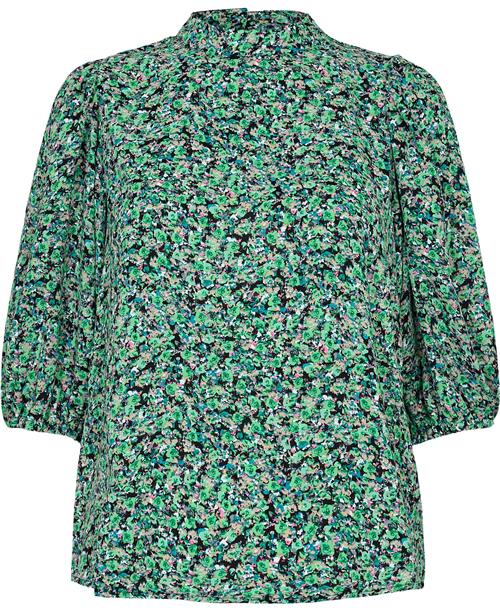 SisterS Point Ventiams1 Kvinde Green Flower Kortærmede Bluser Str XL - hos Magasin