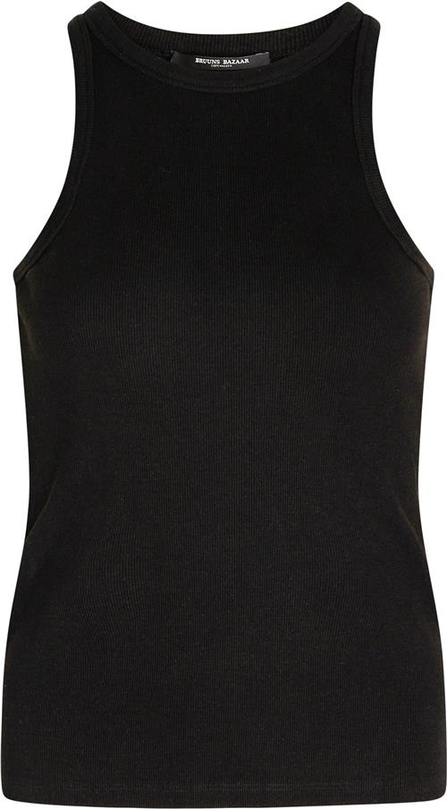 Bruuns Bazaar Katybb Rib Tank top Kvinde Black Tanktoppe Str XS - Bomuld hos Magasin