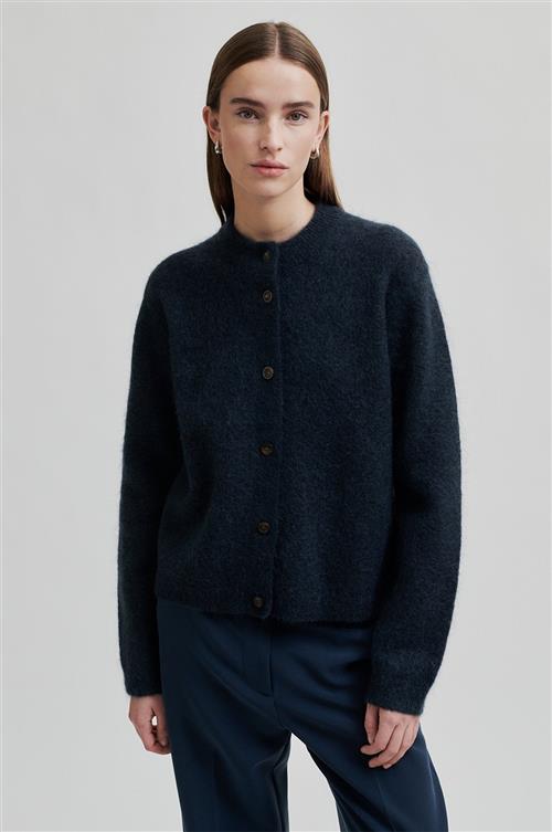 Second Female Brook Knit Plain Cardigan Kvinde Vulcan Sweaters Str XL - Mohair hos Magasin