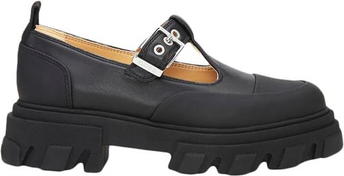 Ganni Cleated Mary Jane Kvinde Black Loafers Str 36 - hos Magasin