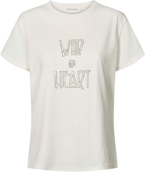 Rabens Saloner Wild @Heart Tshirt - Ambla Kvinde Chalk Kortærmede T-shirts Str S - hos Magasin