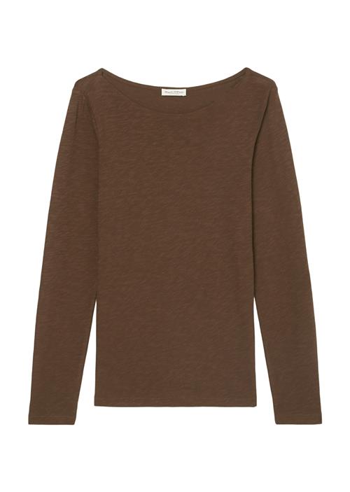 Marc O’Polo Tshirt, Long Sleeve, Boat Neck Kvinde Fall Brown Langærmede T-shirts Str XL - hos Magasin