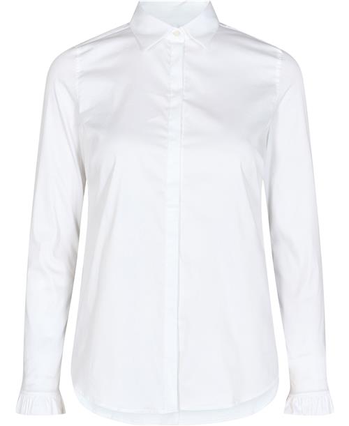 Mos Mosh Mattie Flip Shirt Kvinde White Langærmede Skjorter Str XS - hos Magasin