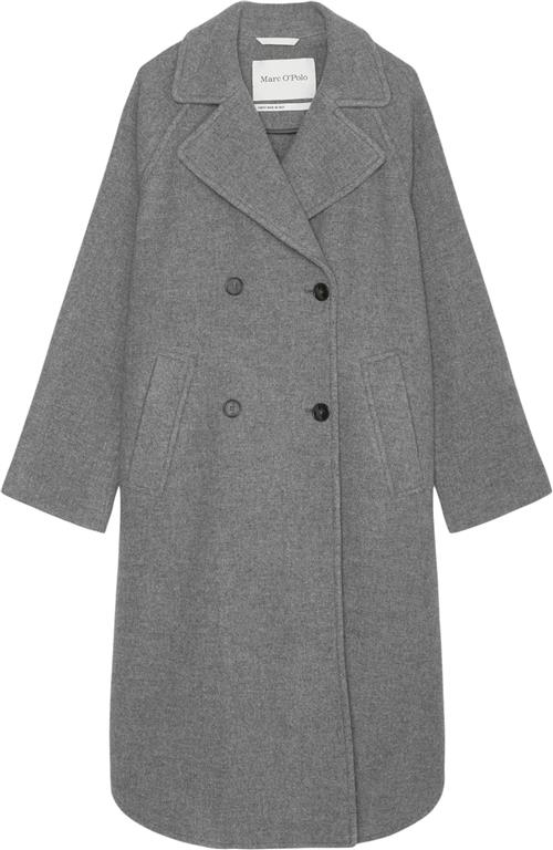 Marc O’Polo Mélange Double Wool, Cape Coat, rag Kvinde Medium Stone Melange Uldfrakker Str 38 - hos Magasin