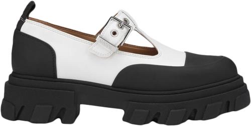 Ganni Cleated Mary Jane Kvinde Egret Loafers Str 39 - hos Magasin