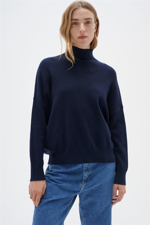 InWear Tenleyiw Turtleneck Pullover Kvinde Marine Blue Sweaters Str S - hos Magasin