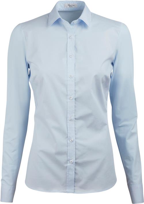 Stenströms Shirt S Poplin Stretch/jersey Kvinde Light Blue Langærmede Skjorter Str 44 - hos Magasin