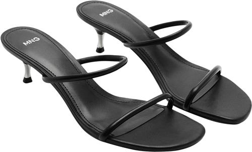 MANGO Strappy Heeled Sandals Kvinde Black Mules Str 42 - hos Magasin