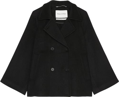 Marc O’Polo Wool Cape, Double Breasted, Lapel c Kvinde Black Overgangsjakker Str 42 - hos Magasin