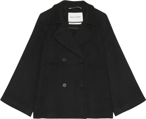 Marc O’Polo Wool Cape, Double Breasted, Lapel c Kvinde Black Overgangsjakker Str 36 - hos Magasin