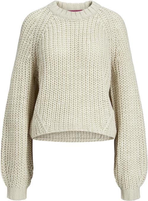 Se JJXX Jxkelly Chunky Crew Neck Knit SN Kvinde Bone White Toppe Regular Fit Str L - hos Magasin ved Magasin