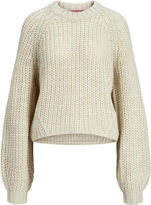 Se JJXX Jxkelly Chunky Crew Neck Knit SN Kvinde Bone White Toppe Regular Fit Str M - hos Magasin ved Magasin