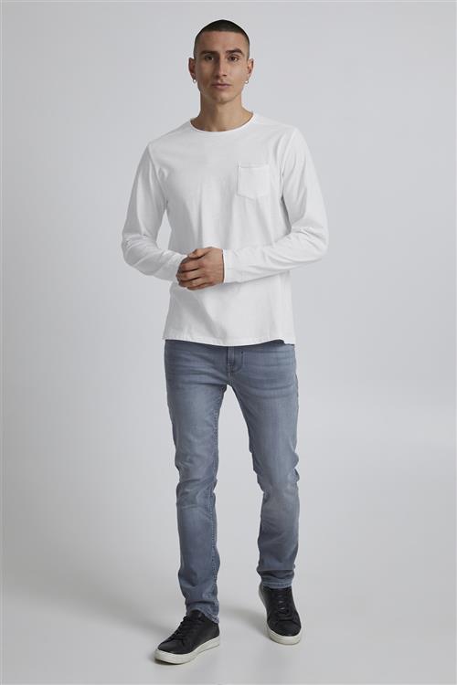 Blend Bhnicolai tee l.s. Noos Mand White Langærmede T-shirts Str S - hos Magasin