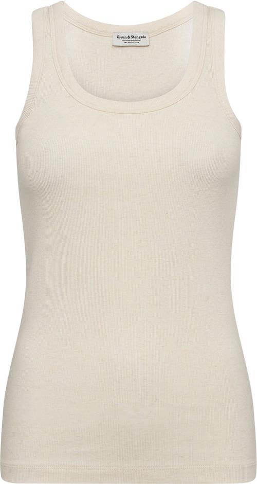 Bruun & Stengade BS Charlotte Top Kvinde Off White Tanktoppe Str M - Bomuld hos Magasin