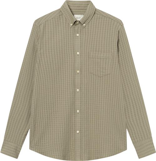 Forét Dawn Jacquard Shirt Mand Dusty Olive Langærmede Skjorter Str L - hos Magasin