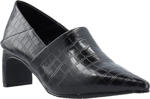 Se Bianco Rowe Heel Step Down Mule #C Kvinde Black Croco Mules Str 40 - hos Magasin ved Magasin