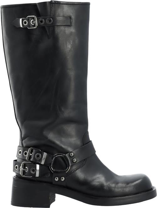 Bianco Biaharper Biker Boot Pull Up Leather Kvinde Jet Black Cowboy & Biker Str 40 - hos Magasin