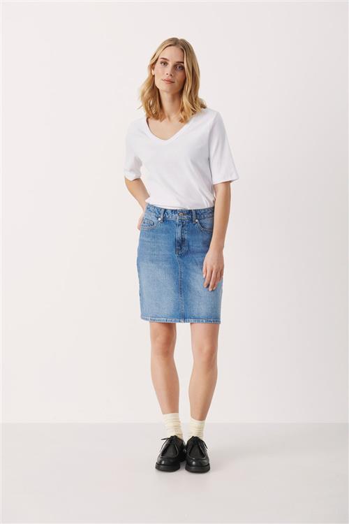 Part Two Olenapw SK Kvinde Blue Denim Korte Nederdele Classic Fit Str 44 - hos Magasin