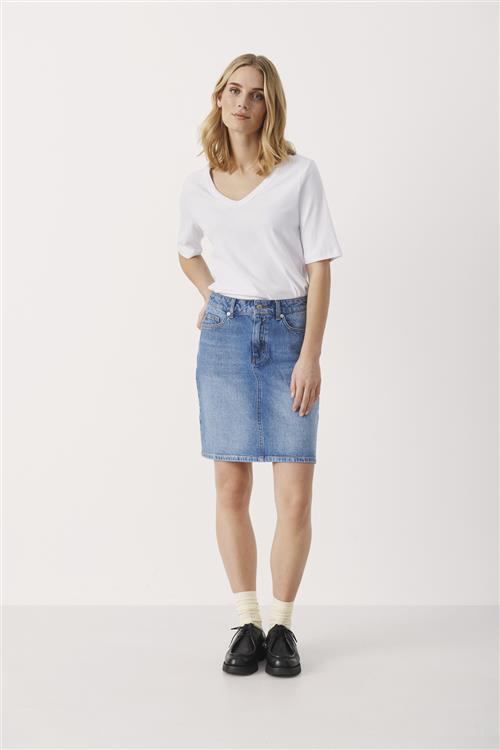 Part Two Olenapw SK Kvinde Blue Denim Korte Nederdele Classic Fit Str 36 - hos Magasin