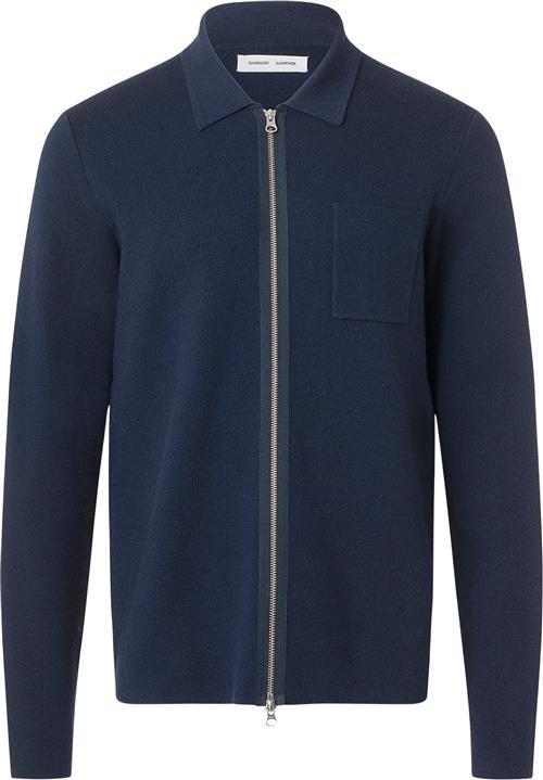 Se Samsøe Samsøe Guna X zip 10490 Mand Sky Captain Cardigans Str L - Viskose hos Magasin ved Magasin