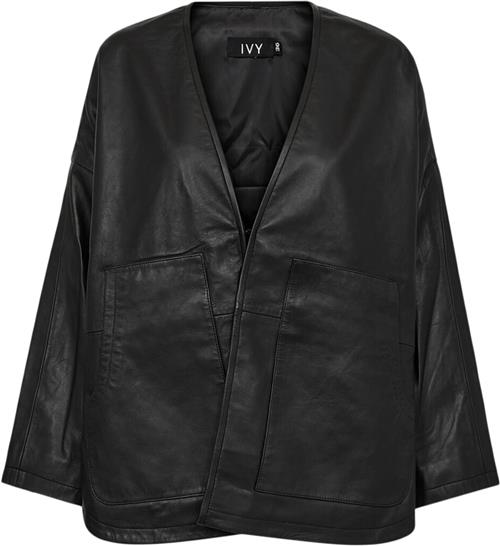 IVY Copenhagen Ivykylie Leather Cardigan Kvinde Black Læderjakker Str 38 - Læder hos Magasin