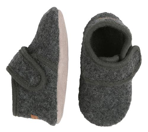 Se Melton Wool Shoe Velcro Grå Hjemmesko Str 20-21 - Uld hos Magasin ved Magasin