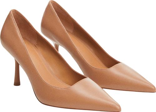 Se MANGO Heel Leather Shoes Kvinde Medium Brown Pumps & Stiletter Str 40 - hos Magasin ved Magasin