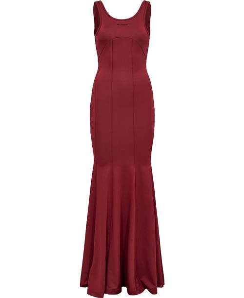 Han kjøbenhavn Logo Stretch Jersey Long Dress Kvinde Bordeaux Maxi Kjoler Str XS - Polyester hos Magasin