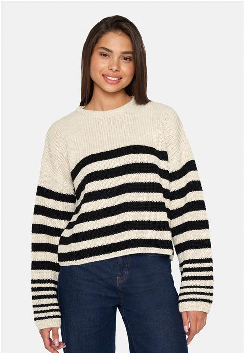 SisterS Point Mibacropped Kvinde Bamboo/black Sweaters Str L - hos Magasin