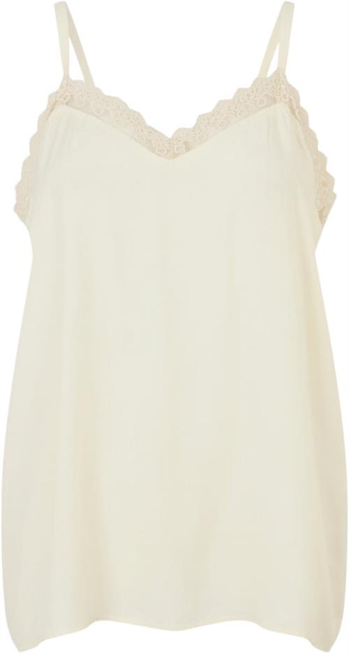 Se Lollys Laundry Vianell Top SL Kvinde White Tanktoppe Regular Fit Str S - hos Magasin ved Magasin