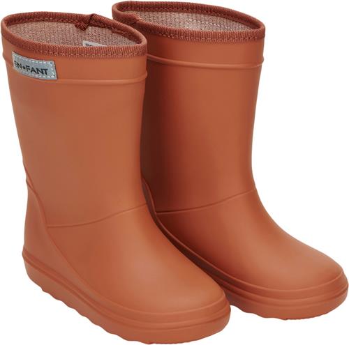 En Fant Rubber Rain Boot Solid Leather Brown Gummistøvler Str 29 - hos Magasin