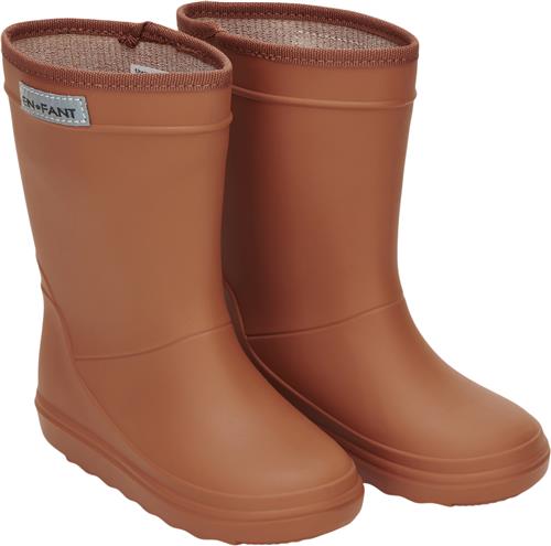 En Fant Rubber Rain Boot Solid Leather Brown Gummistøvler Str 26 - hos Magasin