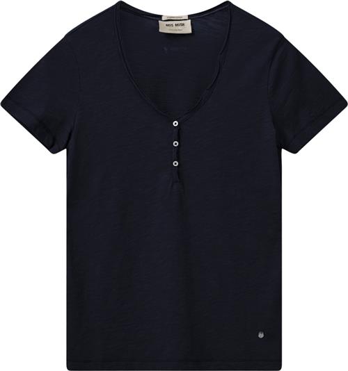 Mos Mosh Mmastin Basic Tee Kvinde Salute Navy Kortærmede T-shirts Str L - Bomuld hos Magasin