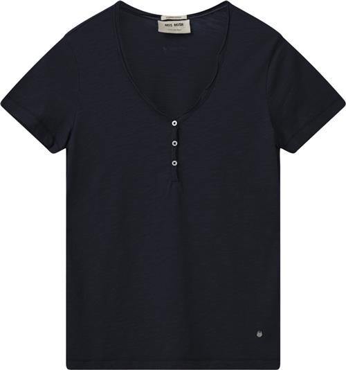 Mos Mosh Mmastin Basic Tee Kvinde Salute Navy Kortærmede T-shirts Str XL - Bomuld hos Magasin