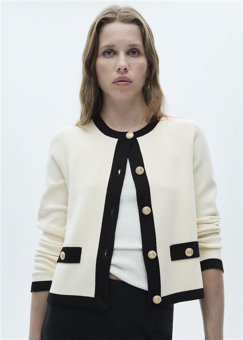 MANGO Knitted Jacket .- PIA Kvinde Light Beige Cardigans Str L - hos Magasin