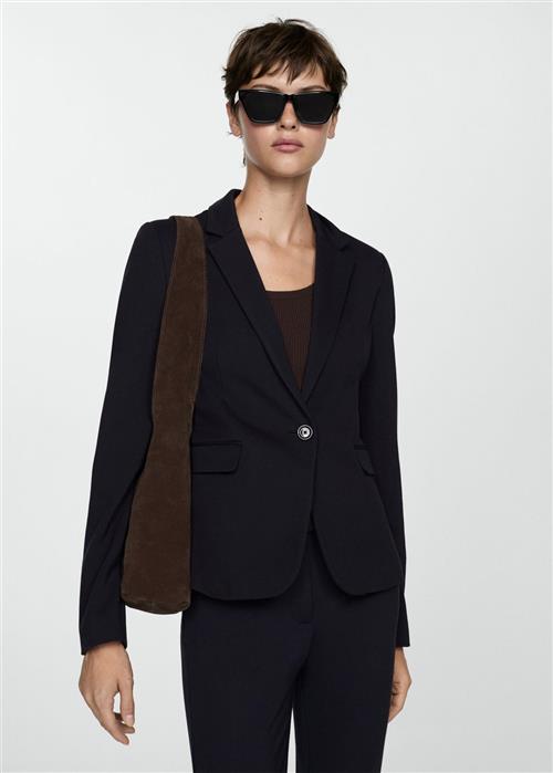 Se MANGO Suit Jacket With Pockets Kvinde Navy Blazere Str 46 - hos Magasin ved Magasin